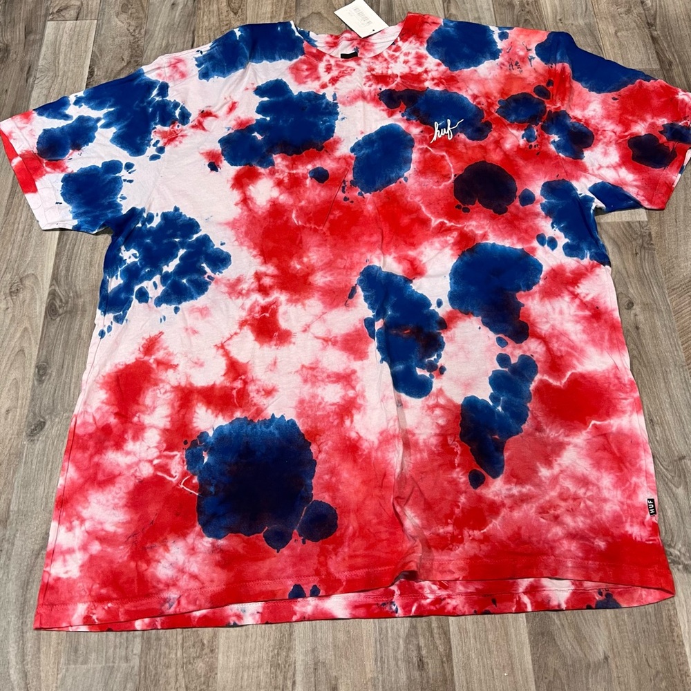 NWT HUF brand tie dyed graphic tee shirt size 2X